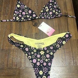 Oceanus Floral Ditzy Bikini XL NWT